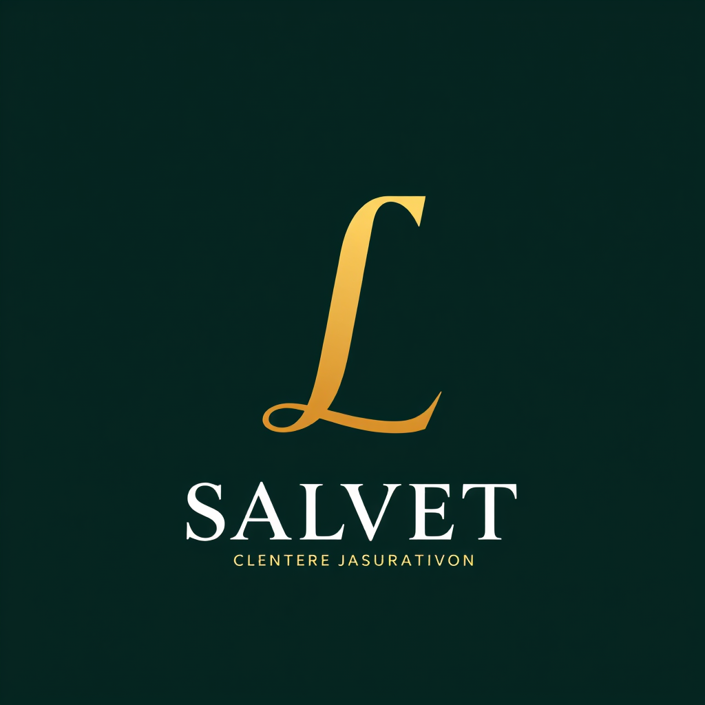 Main logo studio: elegant monogram logo combining letters F and L, gold, luxury brand SALVET Centro Veterinário de Porto Salvo