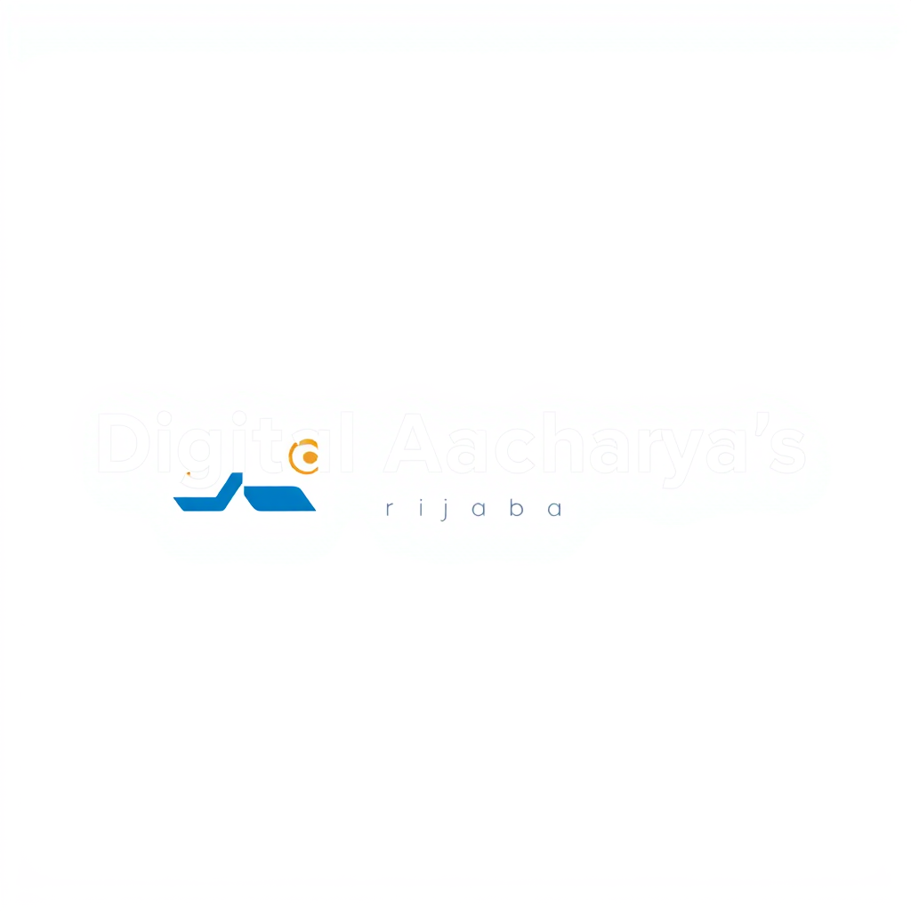 Main logo studio: Create a modern minimalist logo for a digital marketing institute called Digital Aacharya's Institute. Use blue and orange colors, clean professional 