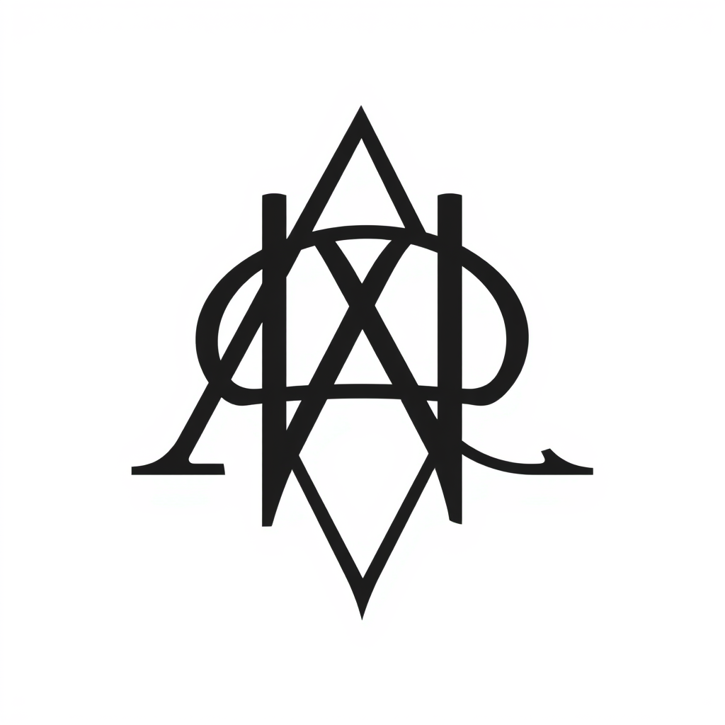 Monogram Logo idea: monogram logo combining the letters aa , elegant intertwined letterforms, flat vector logo, centered, solid white background, high contrast, luxury br