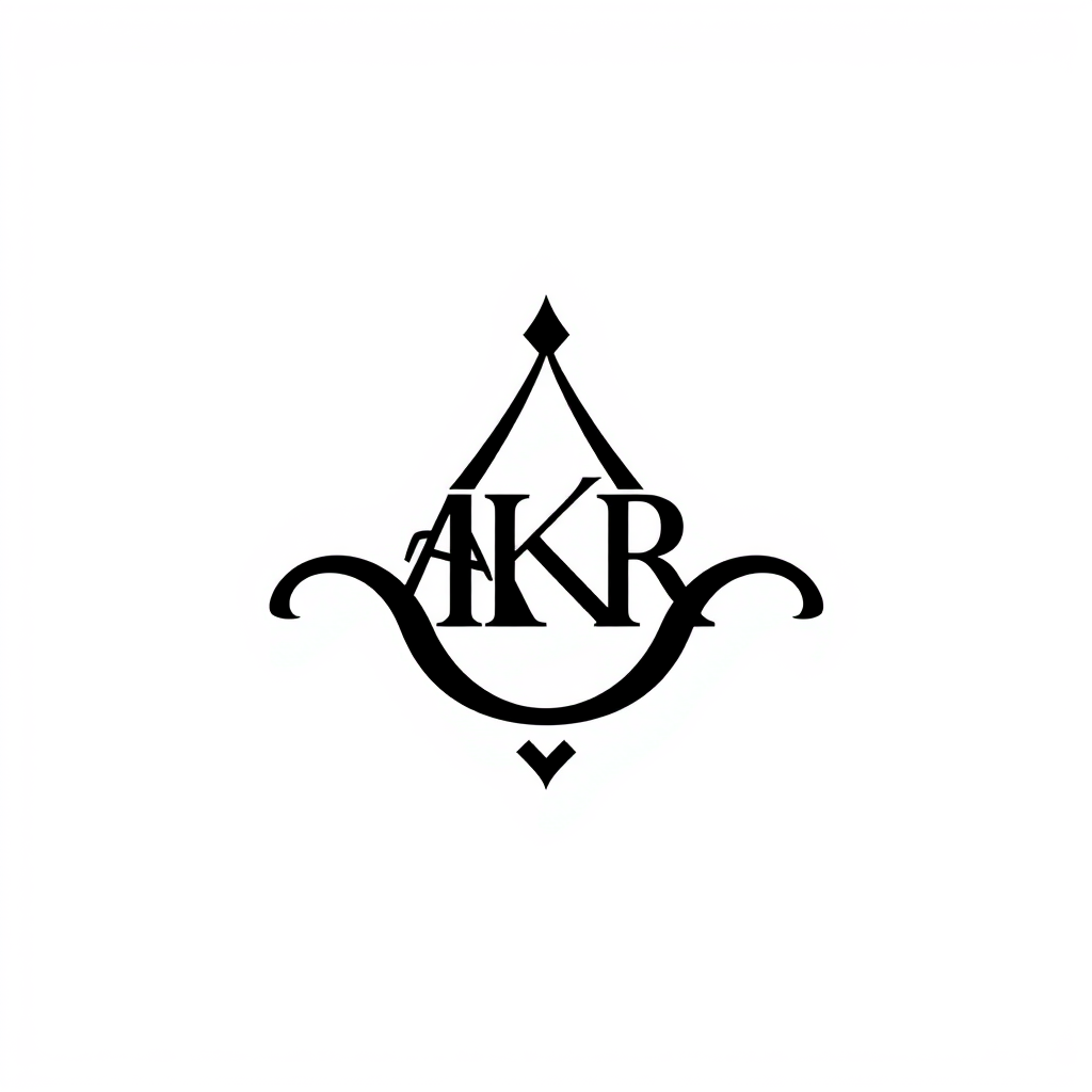 Monogram Logo idea: monogram logo combining the letters AKR, sports clothing and bags brands, it's mainly a baggage brand, a brand that creates baggage for customers spec