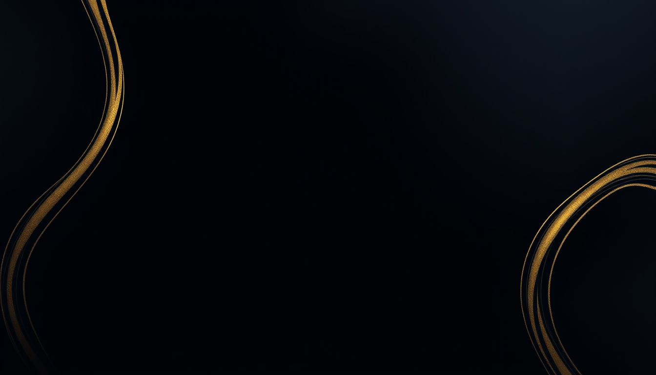 Main logo studio: Create a premium YouTube banner in 2560x1440. Dark navy background with elegant gold accents, sophisticated pen nib and flowing ink strokes placed tow