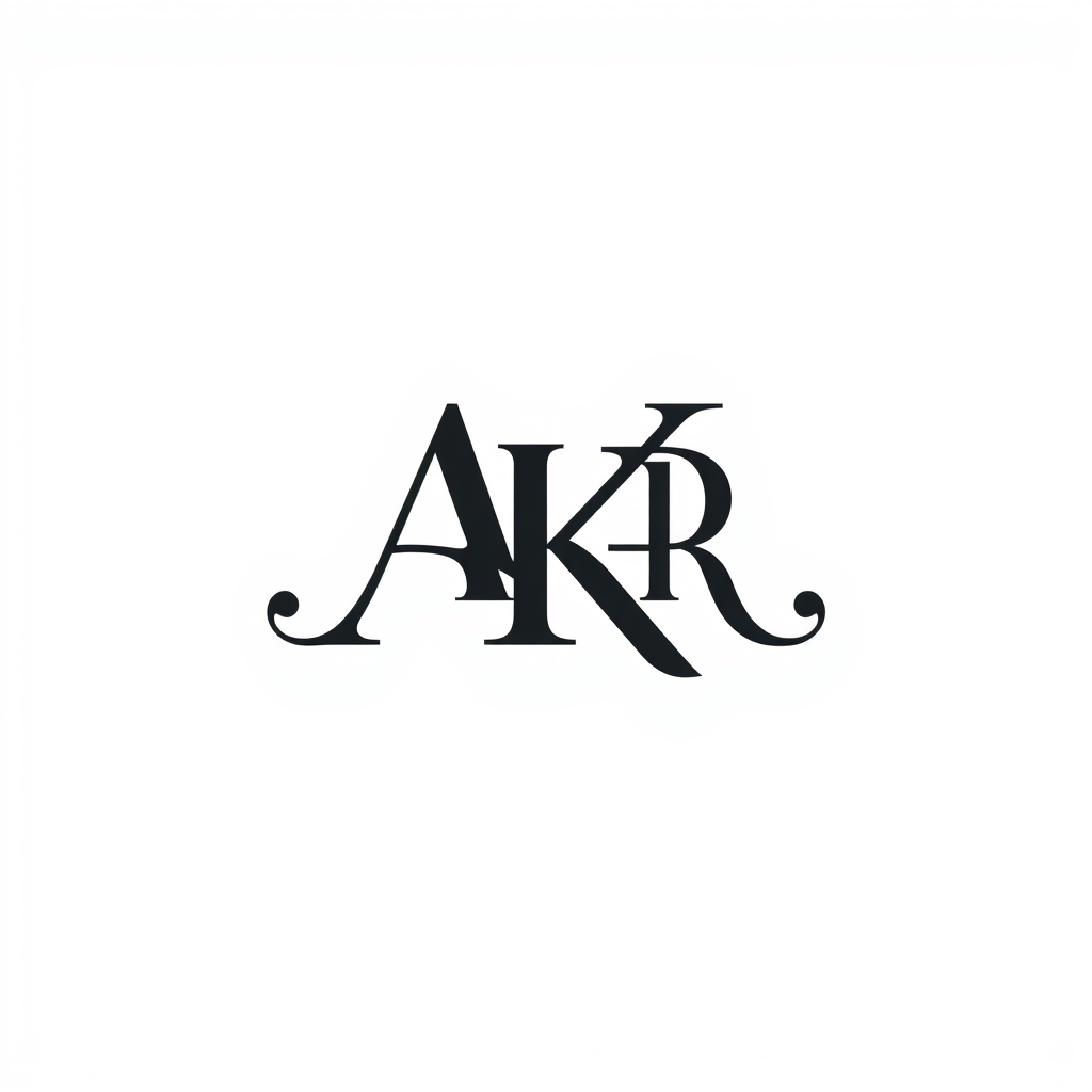 Monogram Logo idea: monogram logo combining the letters AKR, clothing and bags brands, it's mainly a baggage brand, a brand that creates baggage for customers specific ne