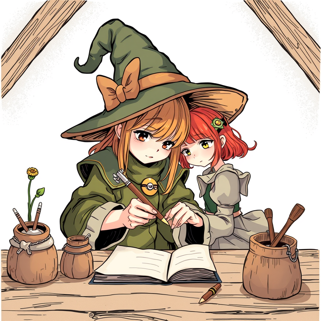 Main logo studio: un encrier magique dans le thème du manga Witch Hat atelier pour un serveur discord fan