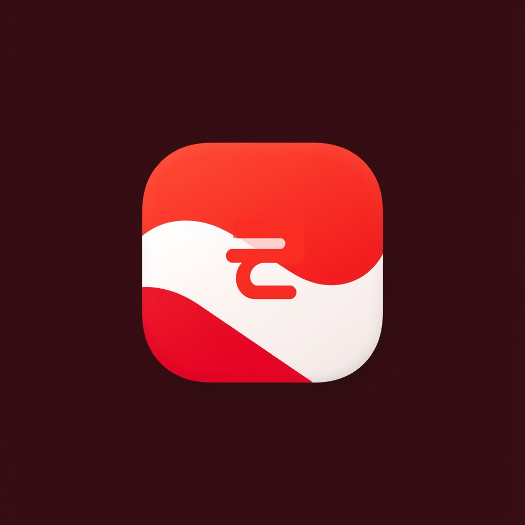 Main logo studio: Create a premium Android app icon for HyperRecorder. Use a simple video camera/recording symbol like 🎥 as the main icon, with NO letters or text. Red