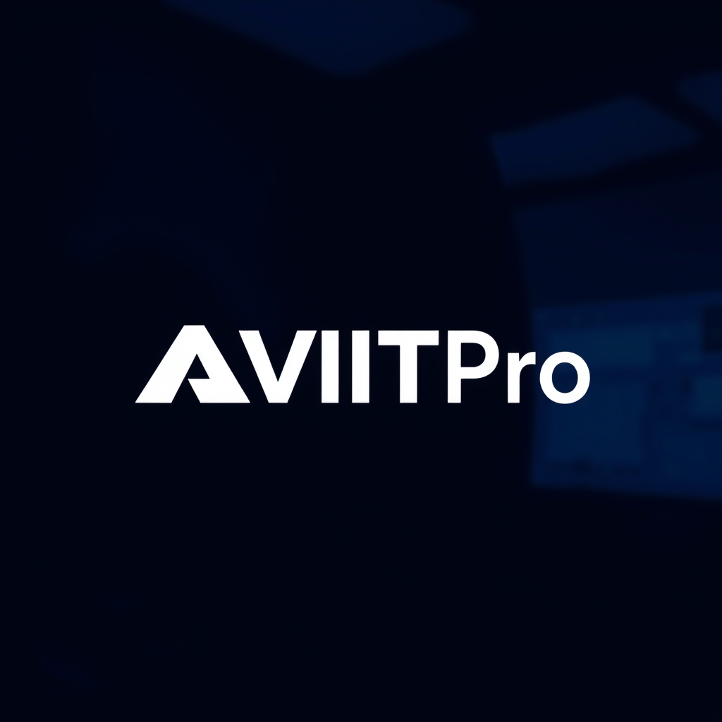 Main logo studio: Name is "AVITPro" And the description is Audio, video & IT. The logo should go in Blue shading colors