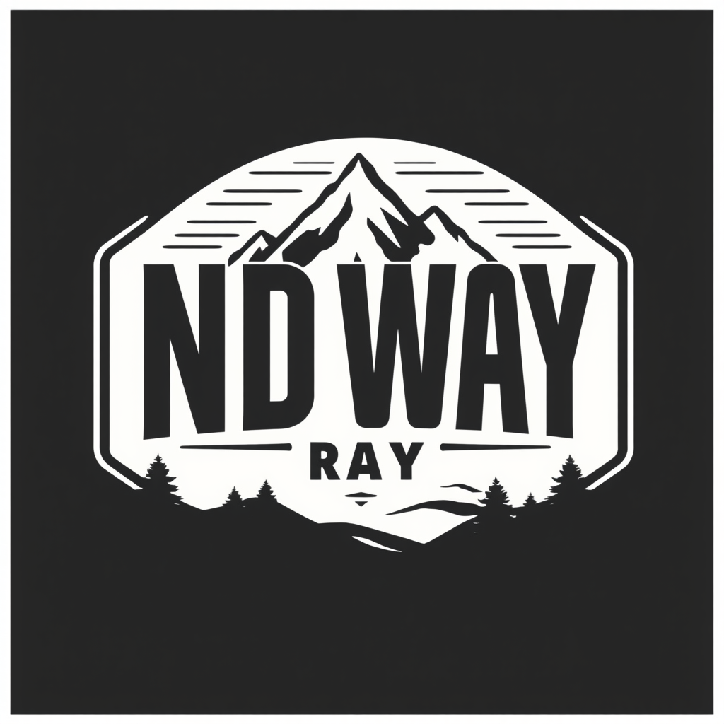 Main logo studio: creami un logo con le lettere ND WAY e integra nella A di WAY una montagna stilizzata, tutti in stile un po' vintage minimal