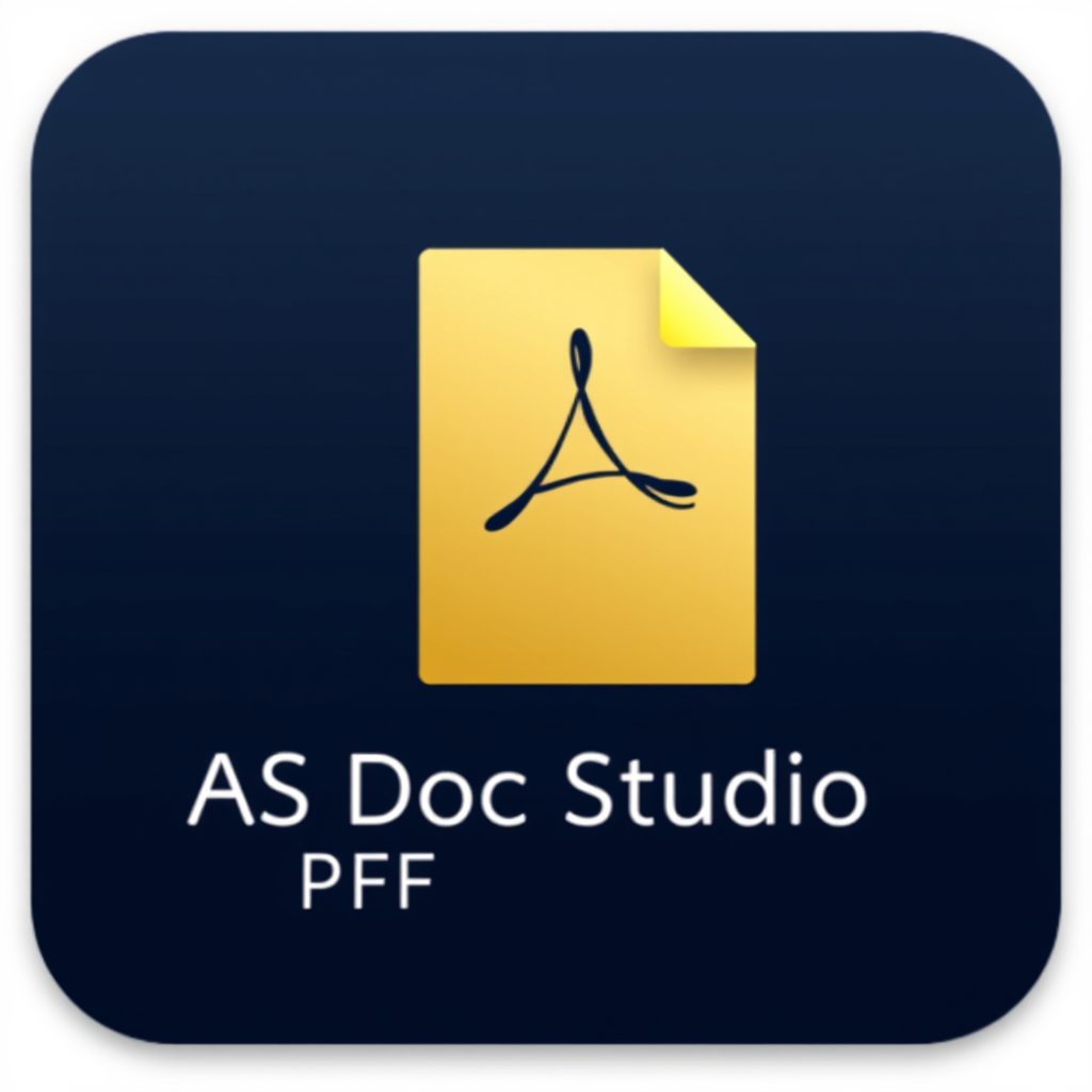 Main logo studio: Create a premium professional Windows desktop application icon for "AS Doc Studio", a modern PDF document editor. Minimal luxury corporate aesthetic,