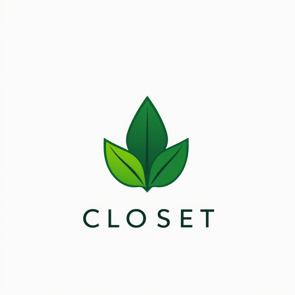 Main logo studio: Logo profesional y minimalista para "ECO CLOSET", marketplace de ropa de segunda mano. Crear un símbolo original que combine una percha de ropa con un