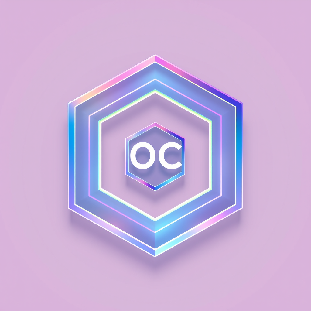 Main logo studio: Omah.Codes as brand name. use two hexagons bigger and smaller inside the bigger and name initials O.C as concept make it transparent so it can be chan