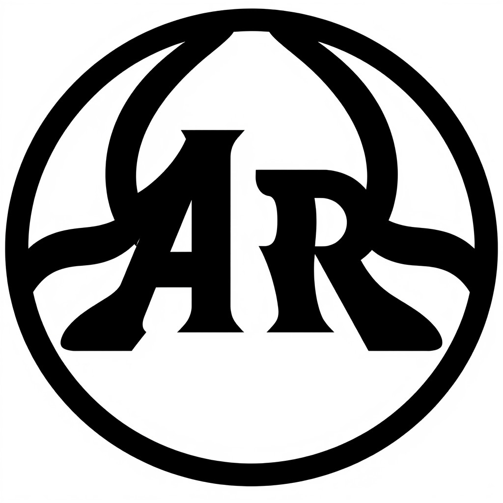 Main logo studio: AR logo with a black and pink