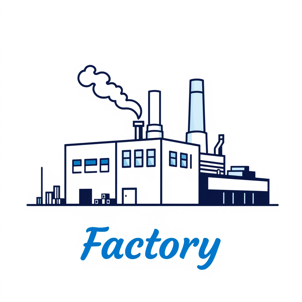 Main logo studio: make me logo with factory that is blue and there is written mini fabtyka