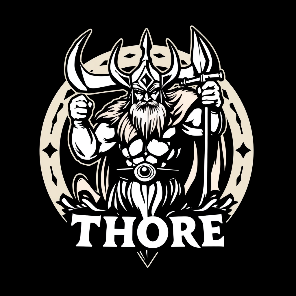 Main logo studio: genere un logo enorme marteau comme celui de thore avec comme manche un pinceau