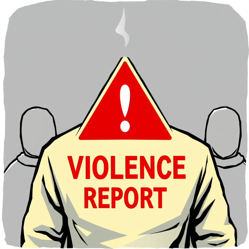Main logo studio: Violence, report. AlerteViolence, pictogram
