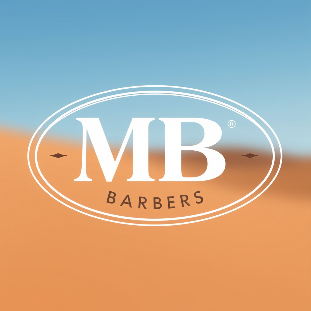 Main logo studio: MaradBarber MB oval modern logo