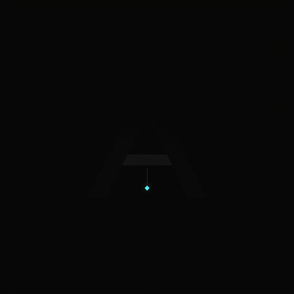 Main logo studio: Design a premium minimalist technology logo by merging a refined capital “A” with a precise vertical axis into one elegant symbol. Use very few geomet