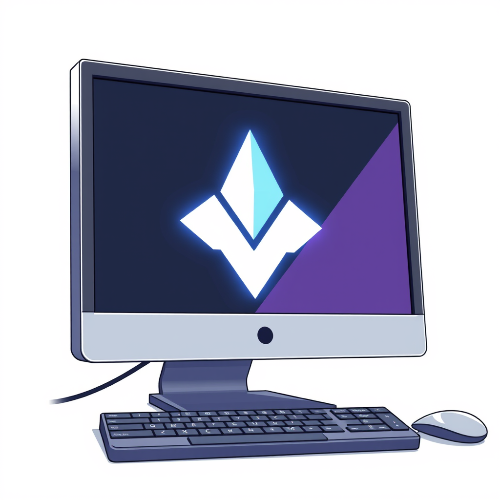 Main logo studio: Make an anime version of a computer logo with a white background