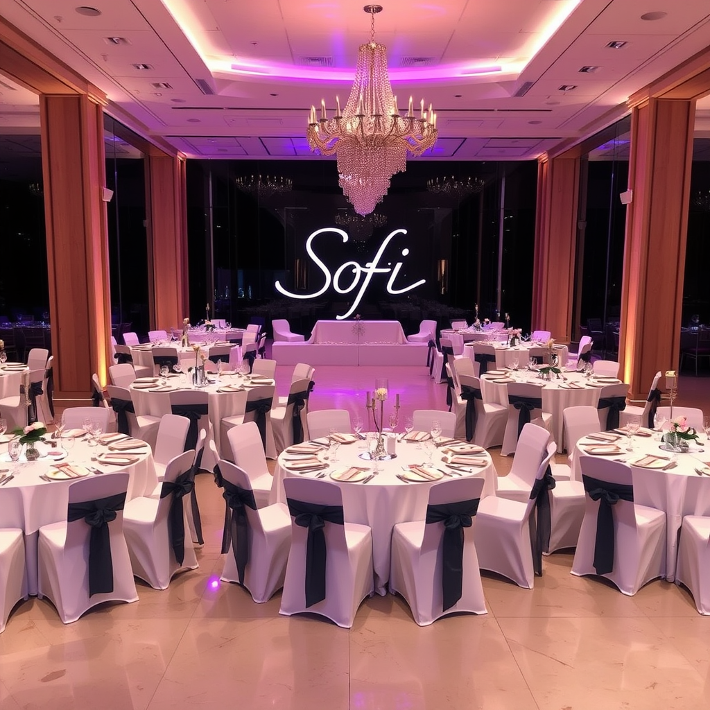 Main logo studio: es un local de eventos y recepciones elegante de nombre "Sofi"