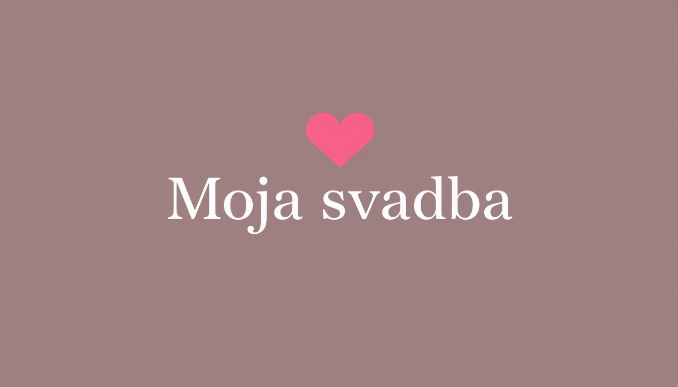 Main logo studio: Simple vector logo for " Moja svadba " . Minimal shapes, clean geometry. Style: Romantic, Luxury, Emotional. No background, no mockups, centered.