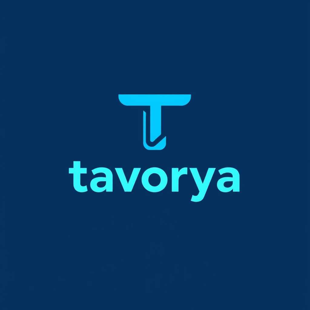 Main logo studio: nom tavorya je veux un logo avec un T couleur bleu et design simple je veux pas le tavorya en dessous juste le t