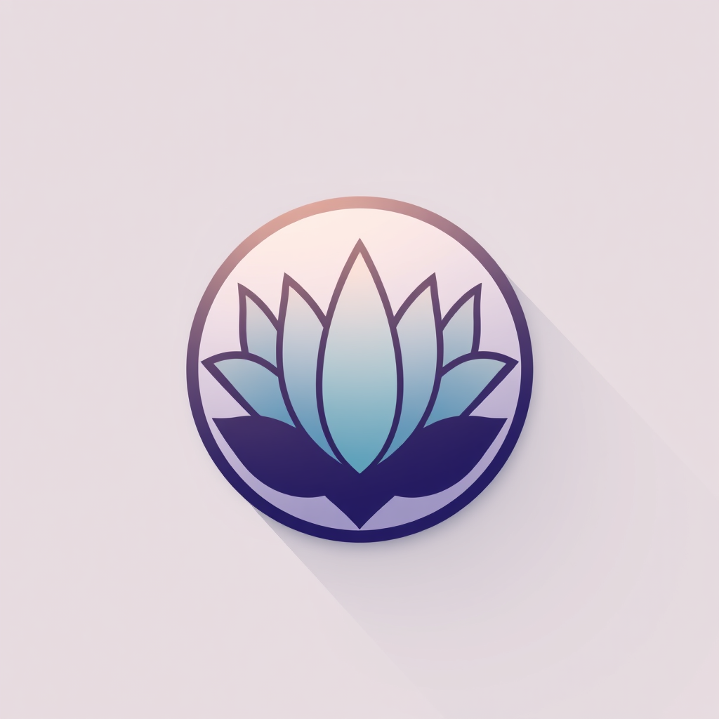 Main logo studio: rounded app icon logo for a meditation app, calming gradient, lotus symbol OCTUS