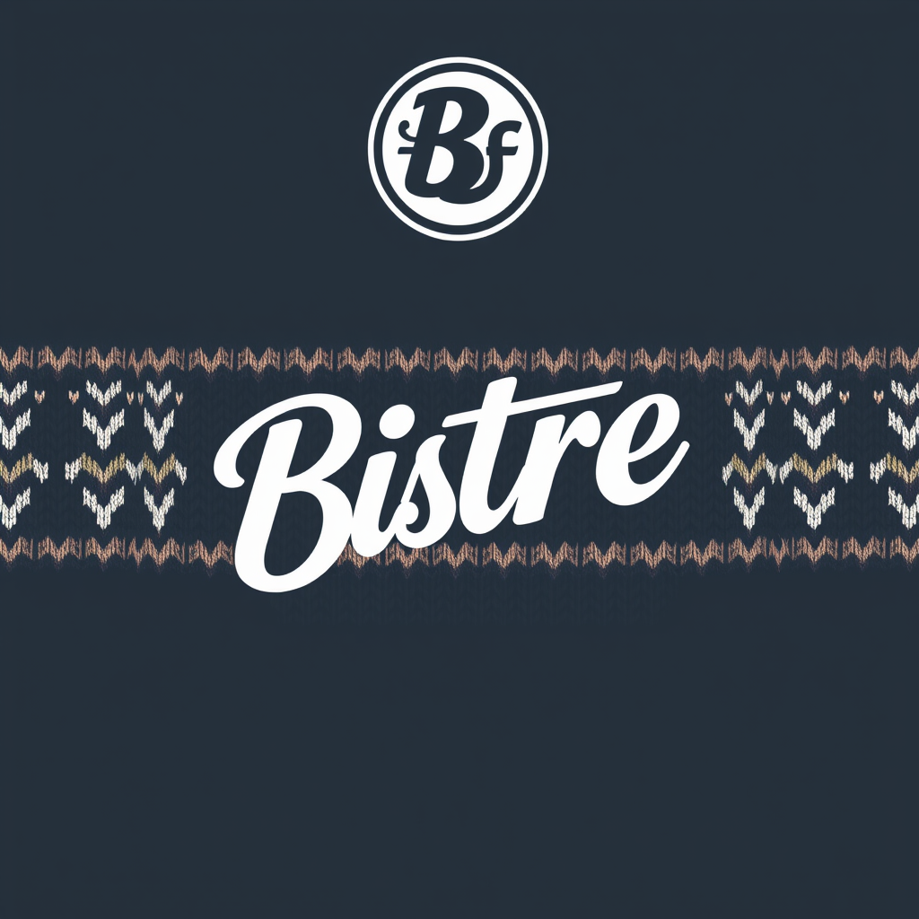 Main logo studio: Bistre a premium knitted jumper brand with the logo above Bistre with an accent on e in a premium font in all capitalsthat i can paste onto a jumper d