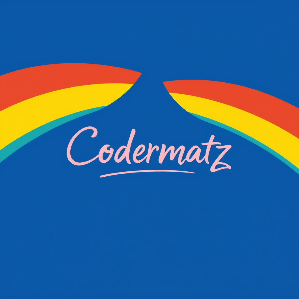 Main logo studio: crea una logo con la scritta Codermatz fai con i colori vivaci