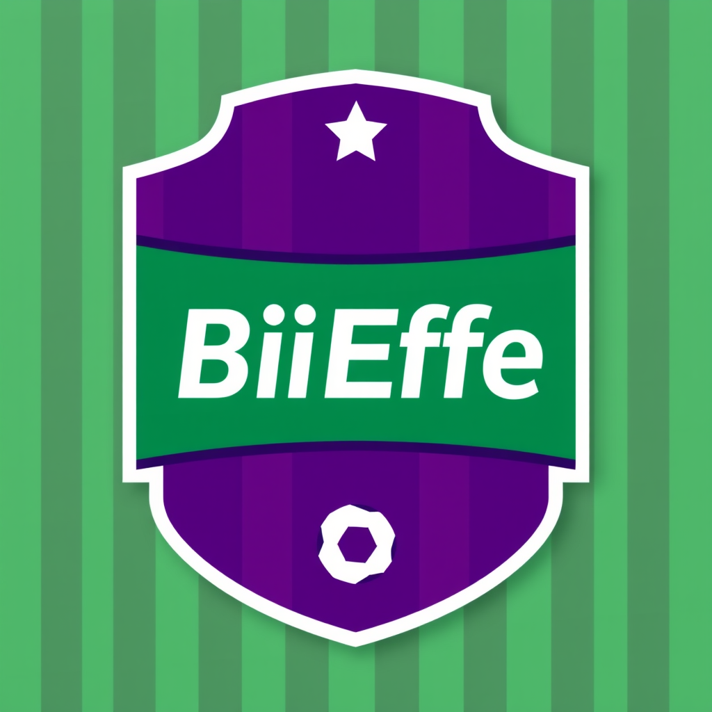 Main logo studio: Create a professional football club crest logo for a fantasy football team called "BiEffe". Minimal and elegant soccer badge, shield shape, background