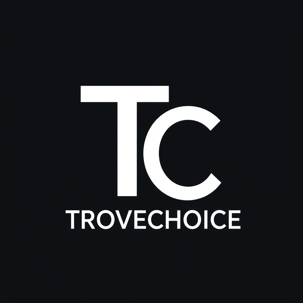 Main logo studio: Create a Shopify store logo with name TROVECHOICE with focus on letter T and C the store selles all niches
