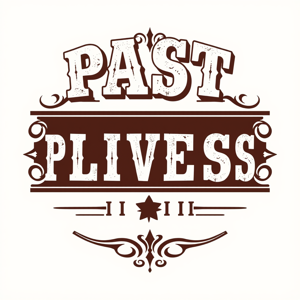 Vintage Logo idea: vintage retro logo for "PAST LIVES" and in small "part one" a title for a comic book that talks about cow boys. It should be vintage. It is a logo tha