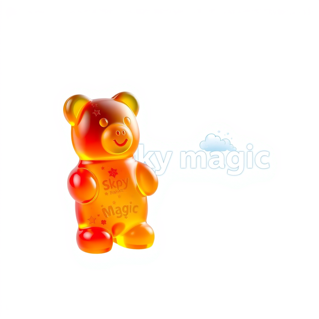 Main logo studio: my brand name is ''Sky Magic'' and it is a gummy bear brand with a sky as the logo