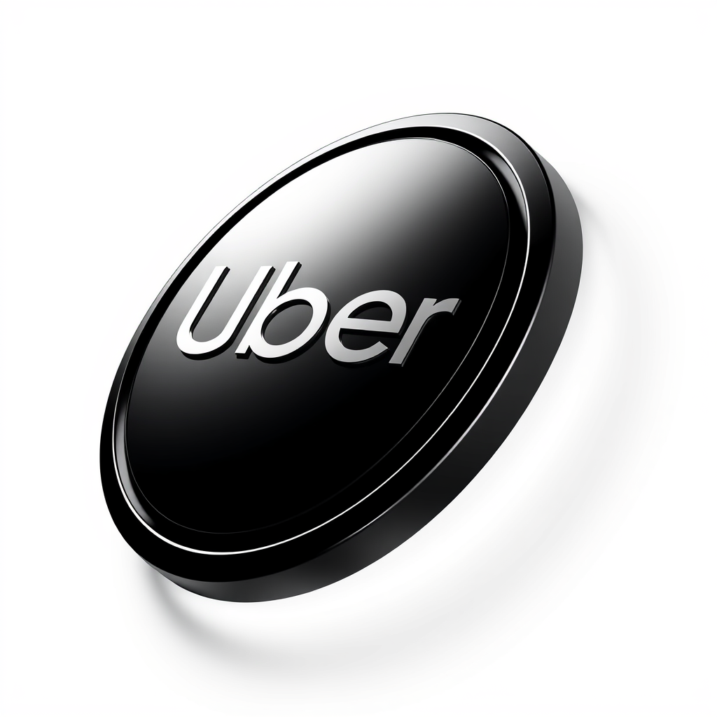 3D Logo idea: 3D logo for Uber moto Sps , three-dimensional render, realistic depth and shadows, glossy or metallic surface, dramatic lighting, centered composition
