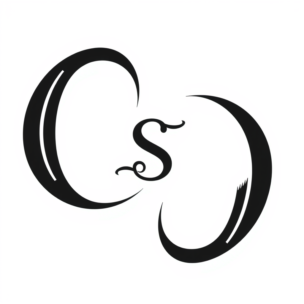 Monogram Logo idea: monogram logo combining the letters create a logo for a motorsport engineering company using the initails C and S , elegant intertwined letterforms, f