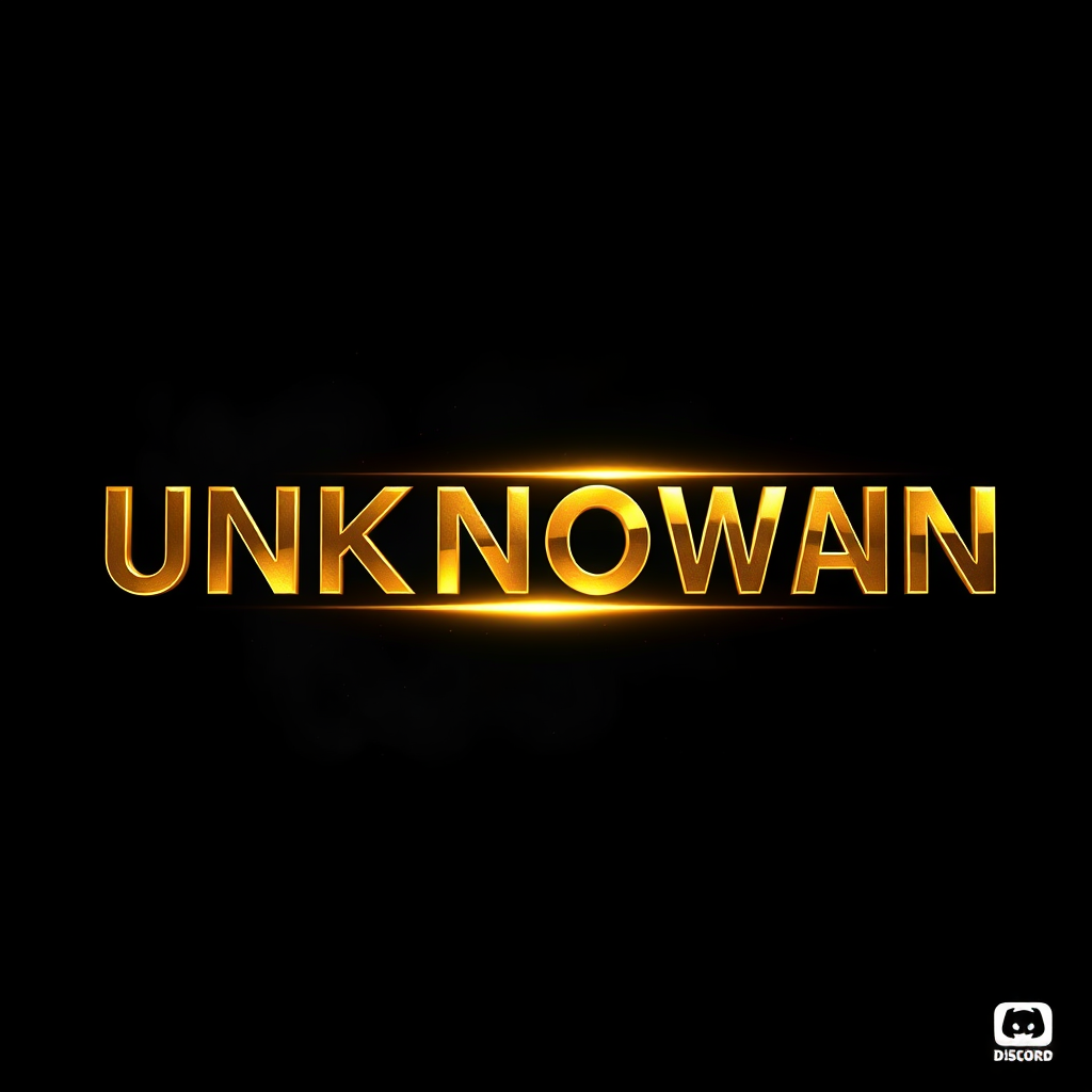 Main logo studio: Create a stunning premium animated GIF logo for UNKNOWN. Keep the original black and gold design, but make it look more luxurious, powerful, mysteriou