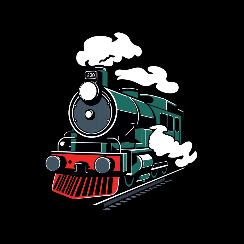 Main logo studio: Create a train logo with a white begron