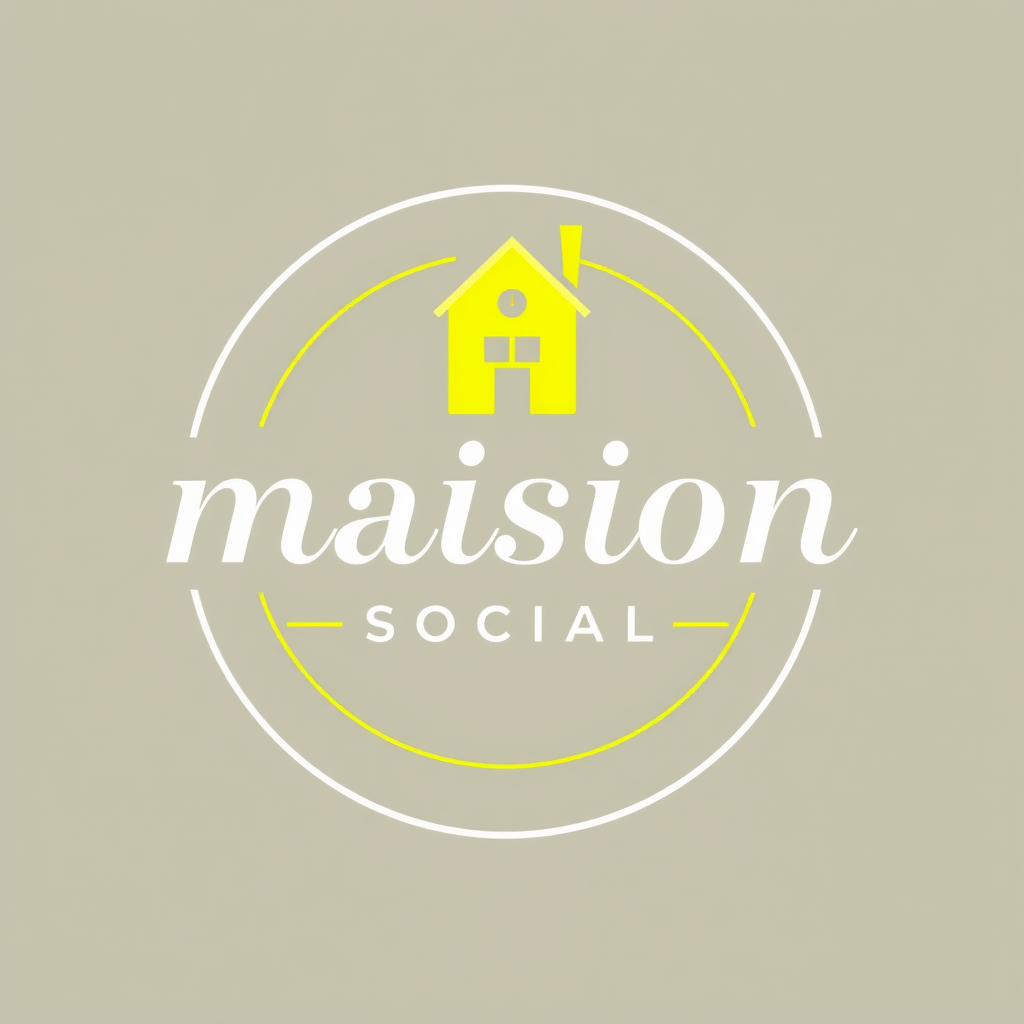 Main logo studio: necesito que hagas un logo para una aplicacion de eventos llamada Maison Social, con la paleta de colores que son las siguientes: Chartreuse CCFF00 , 