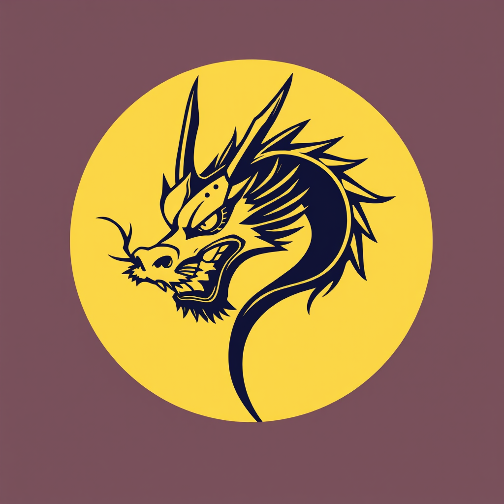 Main logo studio: dragon head one color minimalist