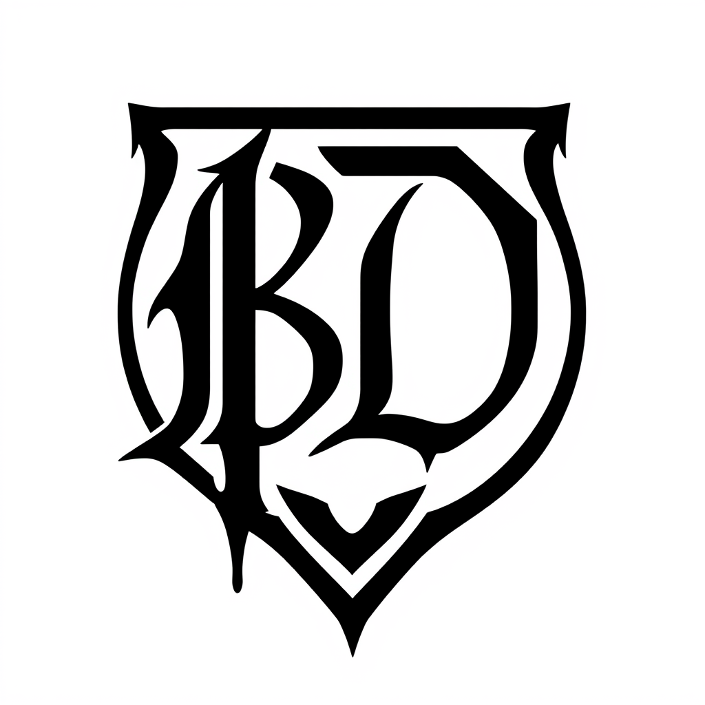 Monogram Logo idea: monogram logo combining the letters Create an original BD monogram for a premium streetwear brand. Merge B and D into one bold, recognizable symbol. S