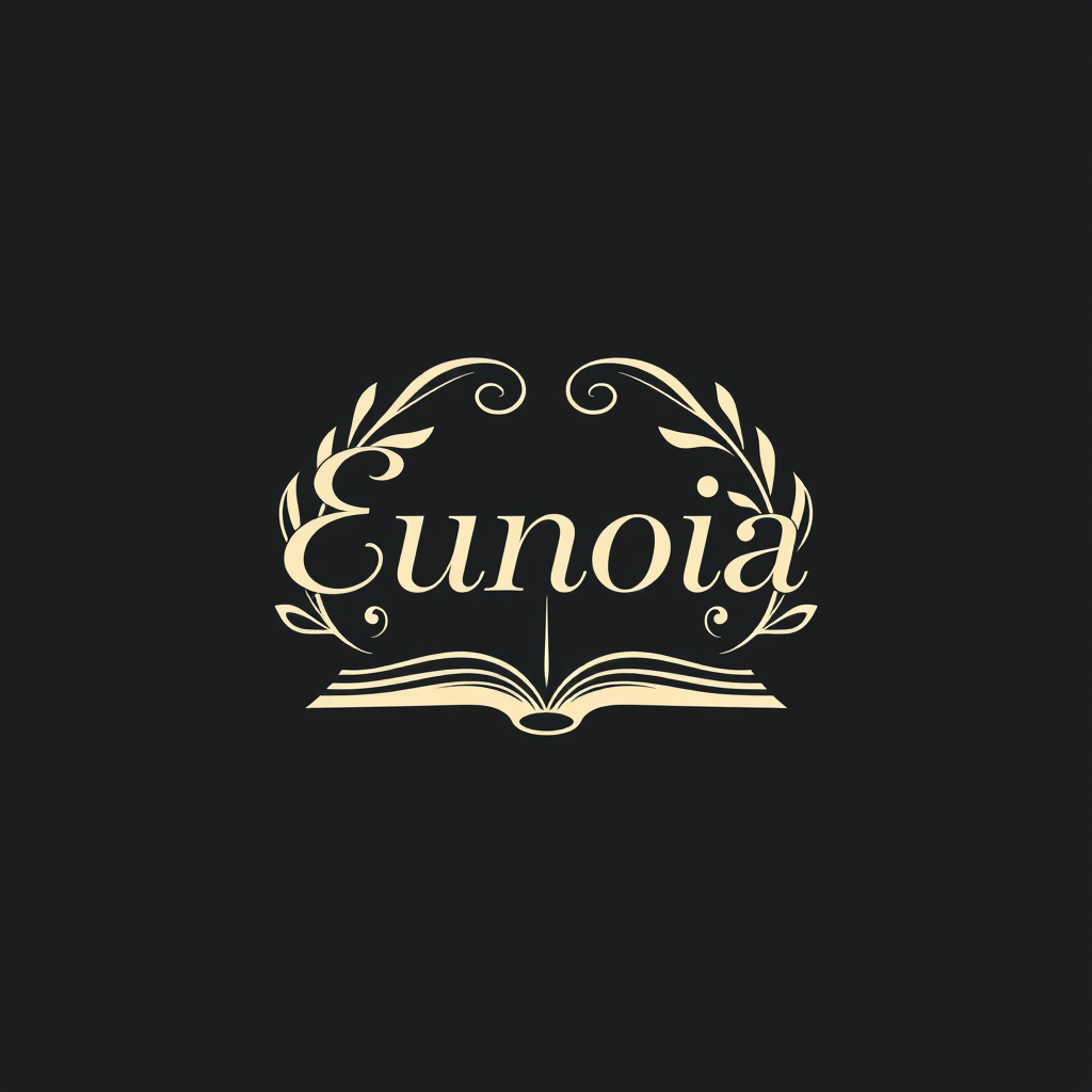 Monogram Logo idea: monogram logo combining the letters # Eunoia Logo Prompt Aesthetic premium logo for **“eunoia”**. Dark charcoal background, elegant ivory serif typogr