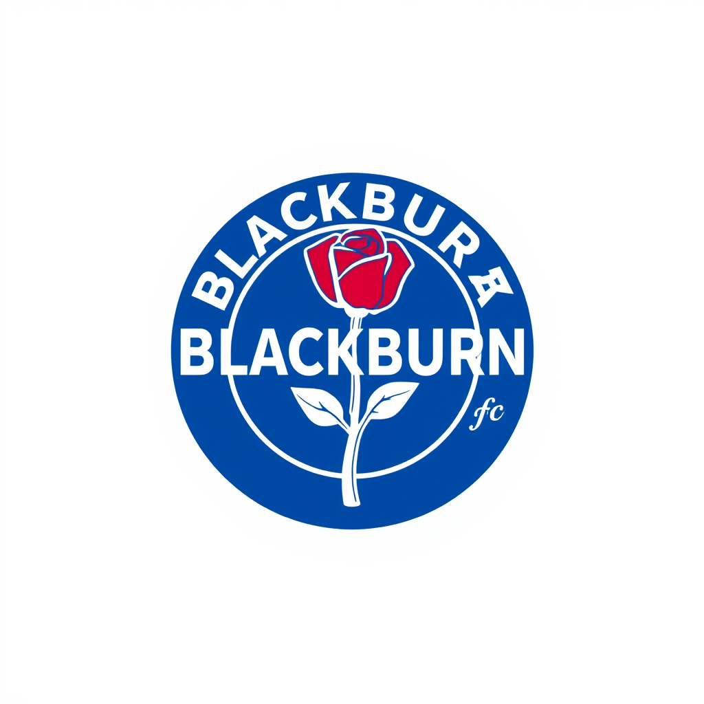 Main logo studio: Create a modern, professional football club logo inspired by Blackburn Rovers and the city of Blackburn. Use a strong royal blue and white colour sche