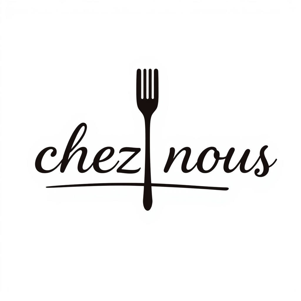Main logo studio: fais moi un logo avec un texte où il y a d'inscrit: "chez nous" je veux des couleurs beiges, bleues, marron et noires, le tout en rapport avec la vent