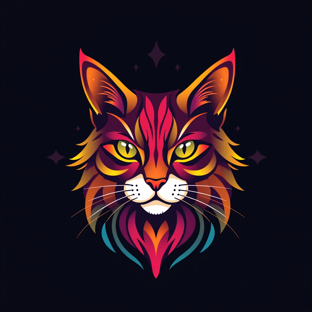 Main logo studio: Create a very beautiful colorful cat logo. Luxurious Begron