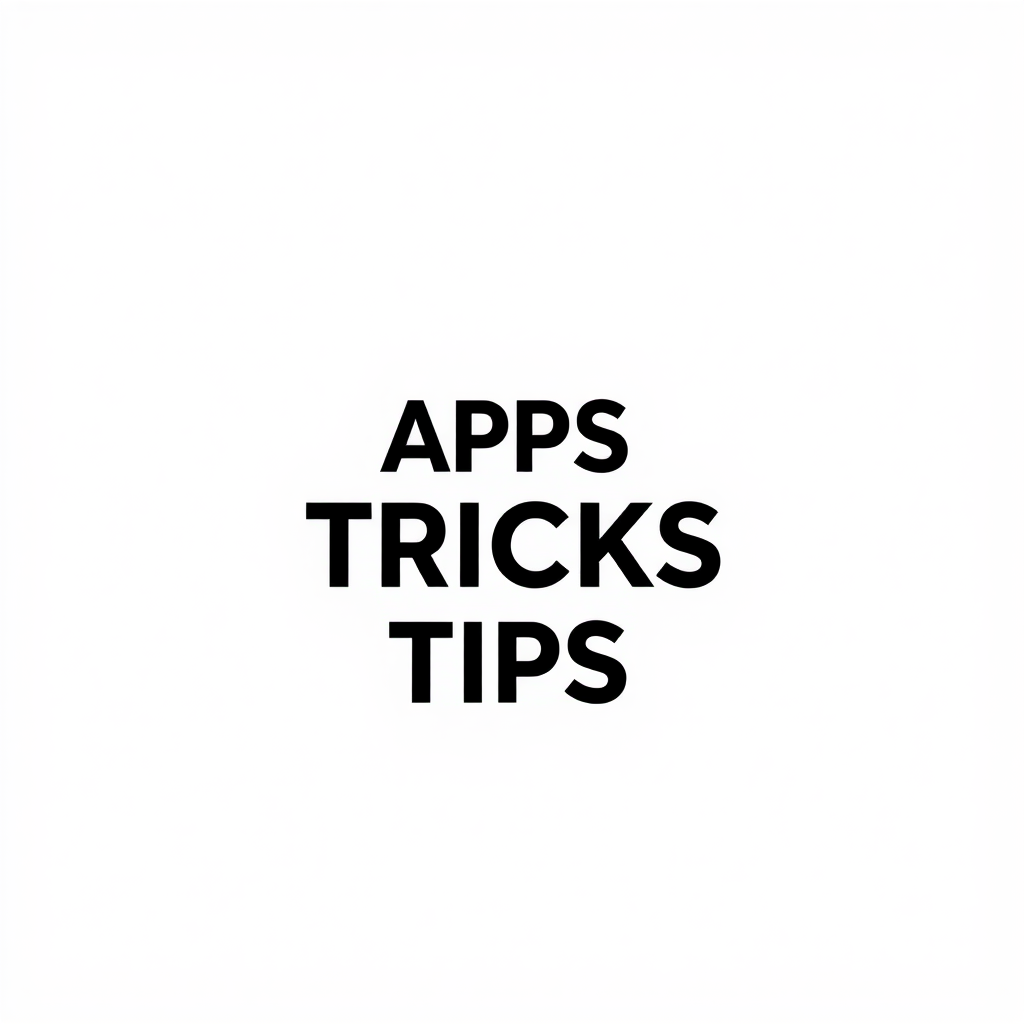 Wordmark Logo idea: wordmark logo of APPS TRICKS TIPS , bold clean typography, flat vector logo, centered, solid white background, high contrast, professional brand ident
