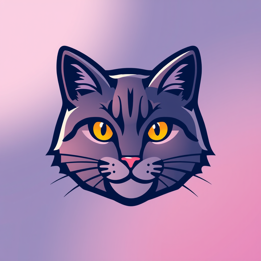 Main logo studio: Create an aesthetic version of a cat logo design 🌈