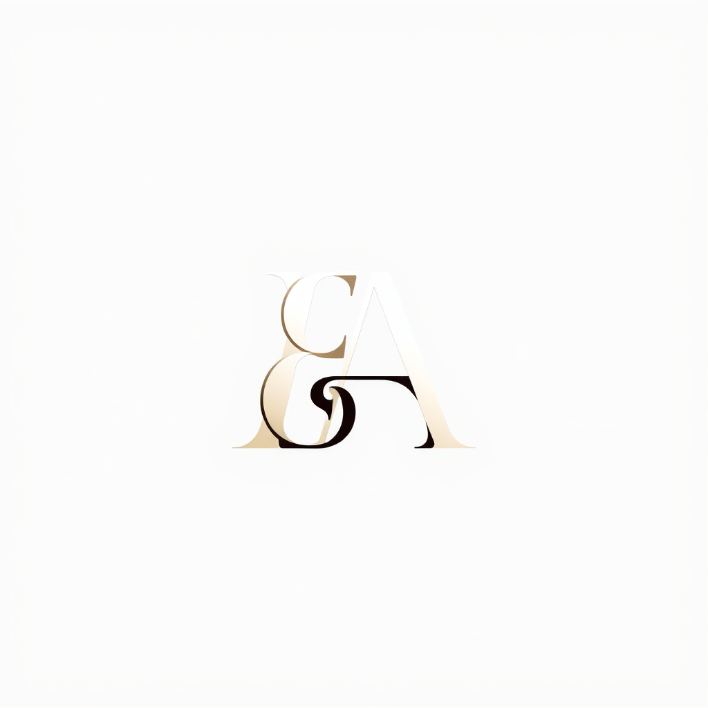 Monogram Logo idea: monogram logo combining the letters E A , elegant intertwined letterforms, flat vector logo, centered, solid white background, high contrast, luxury b