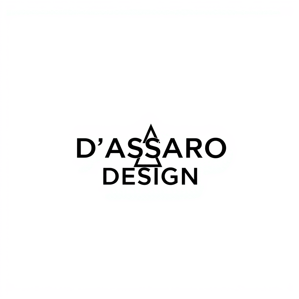 Main logo studio: Crée un logo minimaliste et élégant pour D’ASSARO DESIGN, une marque professionnelle de graphisme et de lettrage. On peut essayer un monogramme et pui