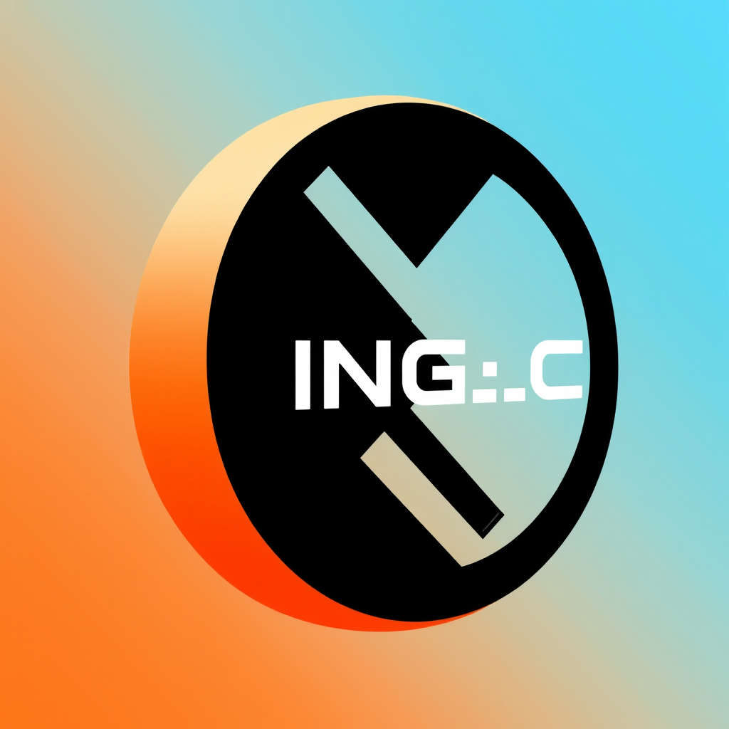 Main logo studio: Cria um logo minimalista e moderno para uma marca de gaming chamada "ING_C". Cria um símbolo original que combine visualmente com o nome ING_C. O símb