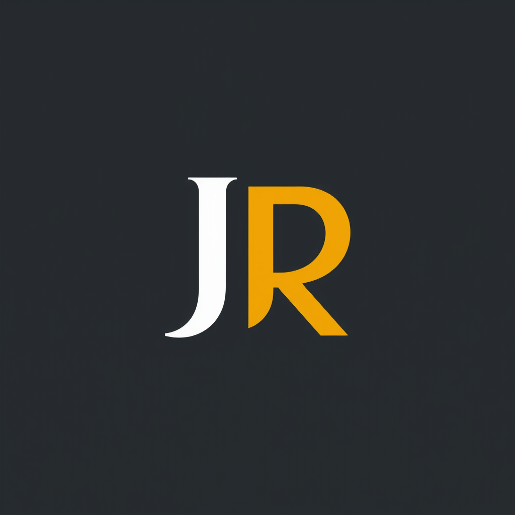 Monogram Logo idea: monogram logo combining the letters Create a minimalist, professional monogram logo using the initials JR. The design should be clean, technical, geom
