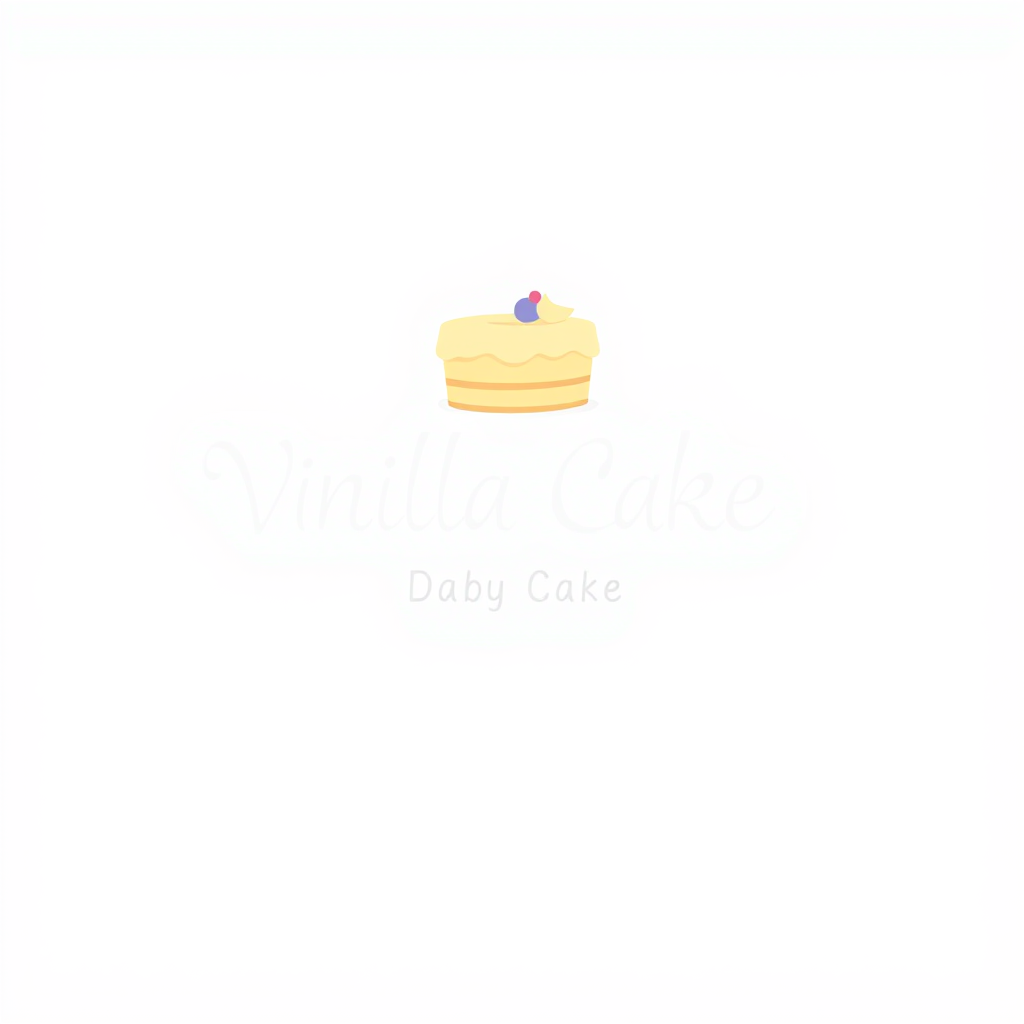 Main logo studio: Create a cheerful 2D logo for the brand name “Vanilla Cake”, incorporating a beautiful cake shape into the logo itself. Keep the design simple and min
