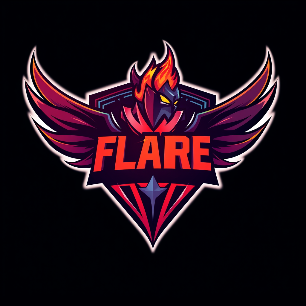 Main logo studio: "Flare" game esport logo
