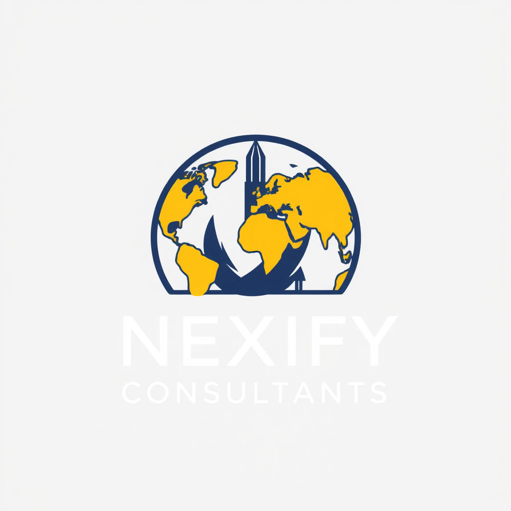 Main logo studio: Create a unique premium logo for “NEXIFY CONSULTANTS”, a Study Abroad & Immigration consultancy.